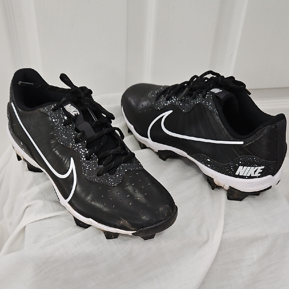Nike Black & White Baseball Cleats Sz 8.5 Mens - Picture 5 of 8